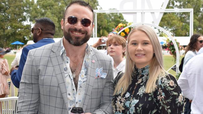 Wess and Elise at the Rockhampton Jaguar Land Rover Pop-Up Polo on June 3, 2023. Picture: Aden Stokes