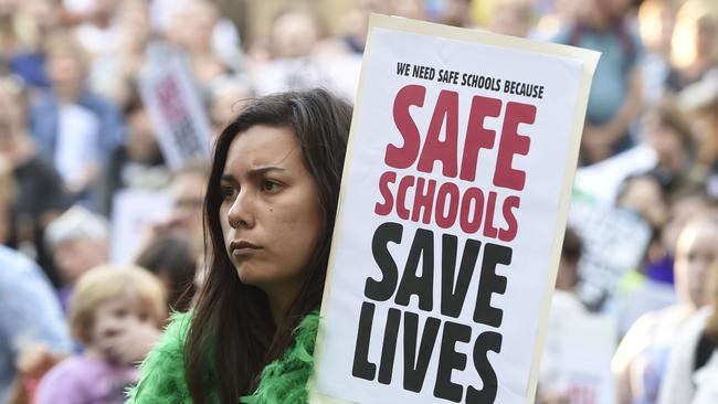 A rally in support of the Safe Schools program. Picture: AAP