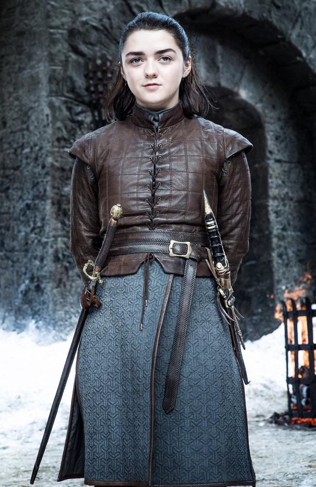 Maisie Williams in the news season 8 GoT. Picture: Foxtel/HBO