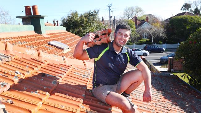 Roof tiler Ben Arias has been on good money in his trade that has helped him in the property market buying a house. Wednesday, June 19. 24. Picture: David Crosling