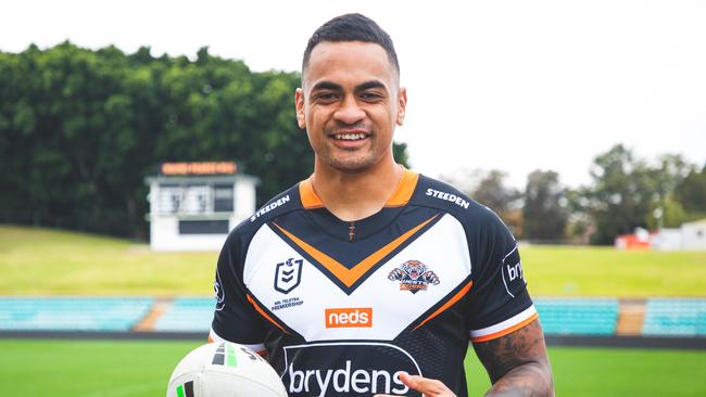 Ken Maumalo will make his Wests Tigers debut against the Storm this weekend. Picture: Twitter