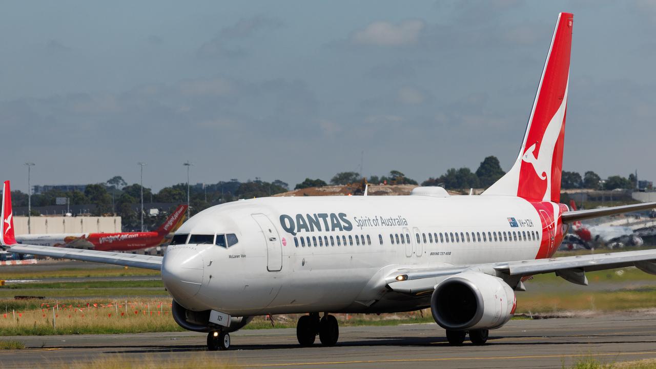 Qantas has posted its half yearly results. Picture: NCA NewsWire / David Swift