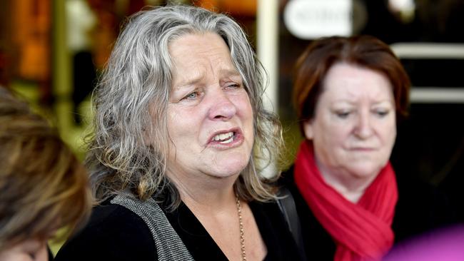 Julie Kelbin, the mother of one-punch victim Jack Hanley, speaks to media after Reece Watherstone was acquitted. Picture: AAP / Sam Wundke