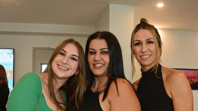 Monique Leayr, Lana Tepaea and Hayley Power at GC Girls in Business She E-O at The Aviary, Southport Sharks. Pic: Regina King