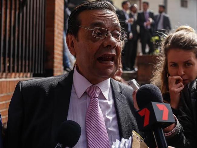 Cassie Sainsbury's lawyer Orlando Herran outside court. Picture:  Ivan Valencia