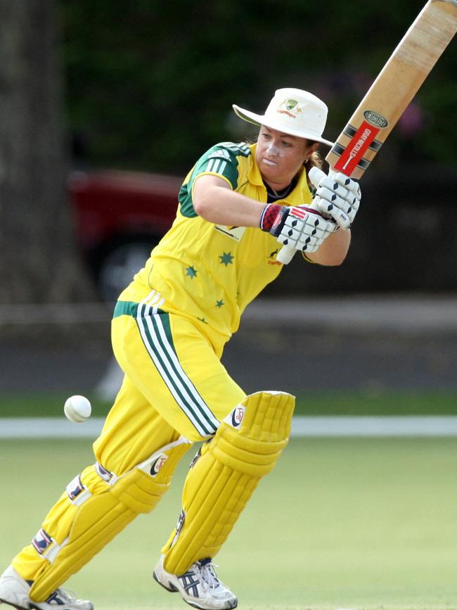 Cricketer Karen Rolton in action batting for Australia against India in a one-day match in 2006. Picture: FILE