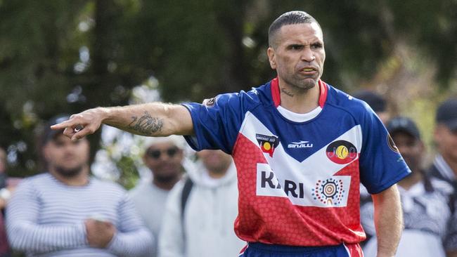 Anthony Mundine made his return to rugby league in the Koori Knockout. Picture: Jenny Evans