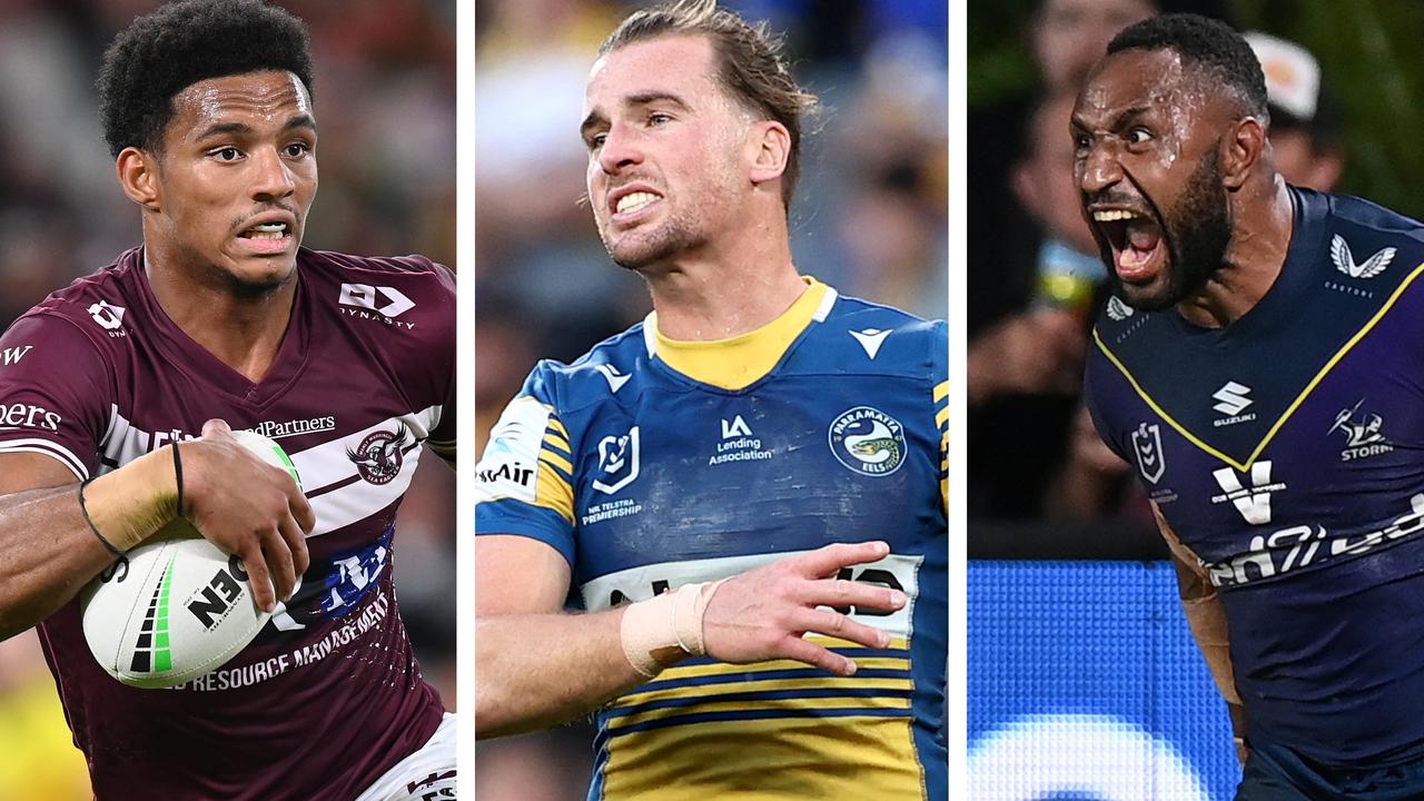 Jason Saab (left) and Justin Olam (right) are both nominated for the Dally M Team of the Year, however Clint Gutherson (centre) has missed out.