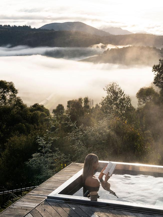 The hot tub with a view is a highlight of Orchards Nest Picture: Oscar Sloane Photography