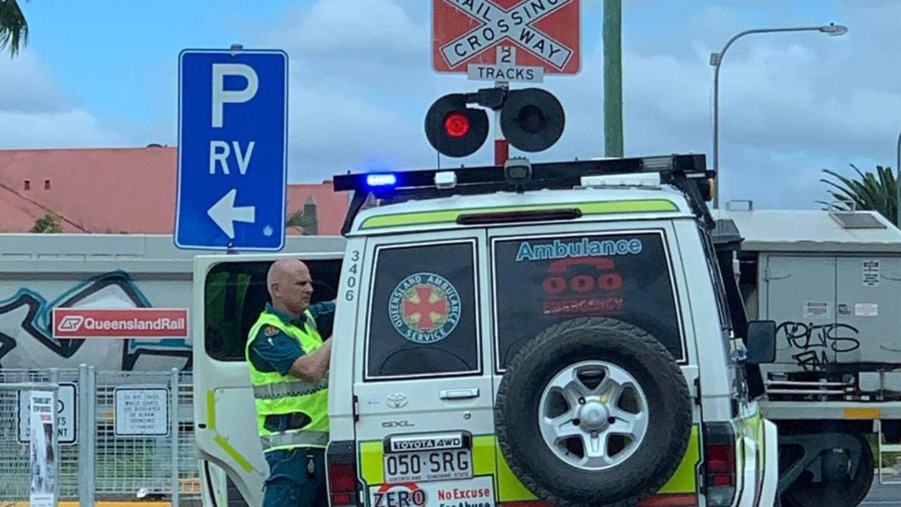Emergency services rushed to a reported train and car collision in Dalby. Picture: Sam Turner