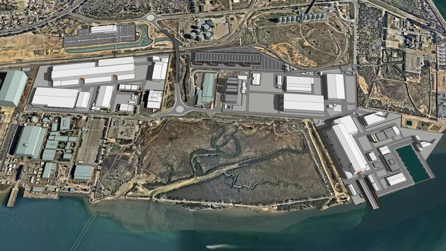 Digital impressions of the future nuclear-powered submarine Osborne shipyard. Picture: Supplied by federal government