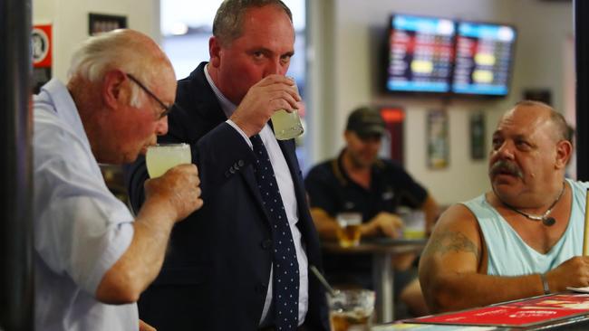 Barnaby Joyce enjoying a soft drink at The Royal Armidale last night. Picture. Hollie Adams.