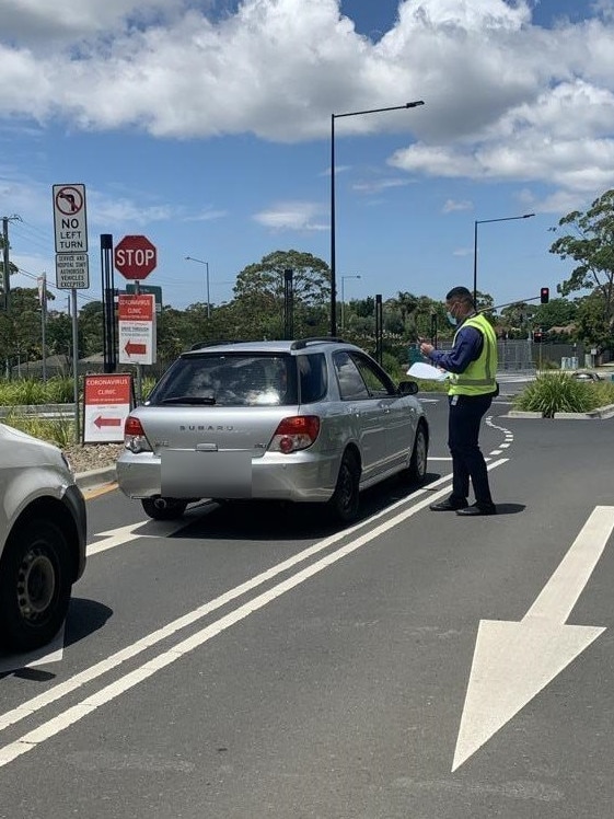 Drive through COVID-19 testing at Northern Beaches Hospital. Picture: Madelaine Wong