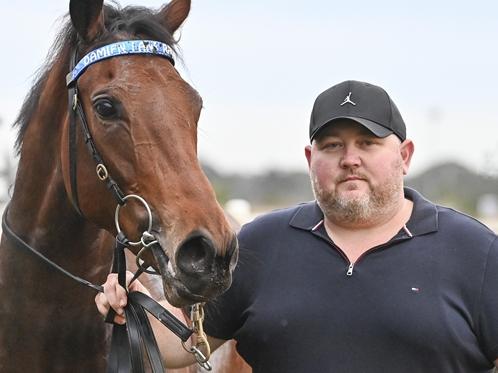 Trainer Damien Lane with Pluckten