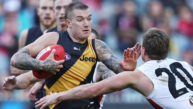 Dustin Martin has the best ‘don’t argue’ in the game. Picture: Getty Images