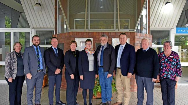 DECISIONS: Councillors Jan Chambers, Cameron O'Neil, David Schefe, Janelle Stanford, Puddy Chandler, Geoff McMullen, Tyson Golder, Peter Flynn, Wendy Newman after the Wednesday meeting. Picture: Alexia Austin