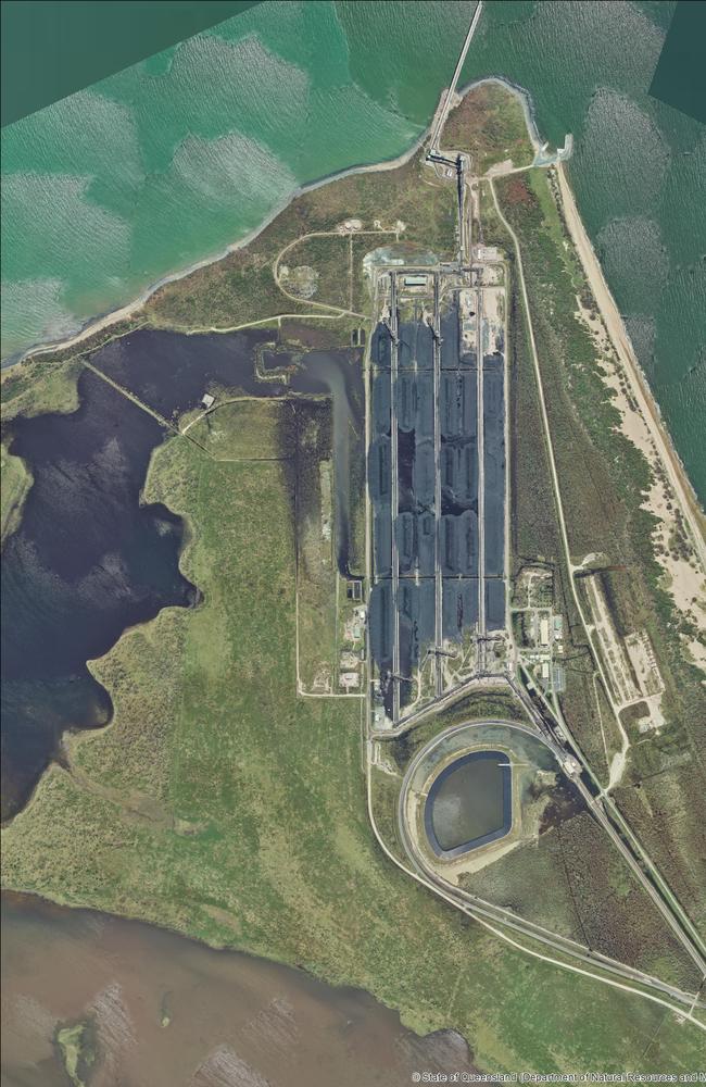 The Abbot Point coal terminal as seen from above.