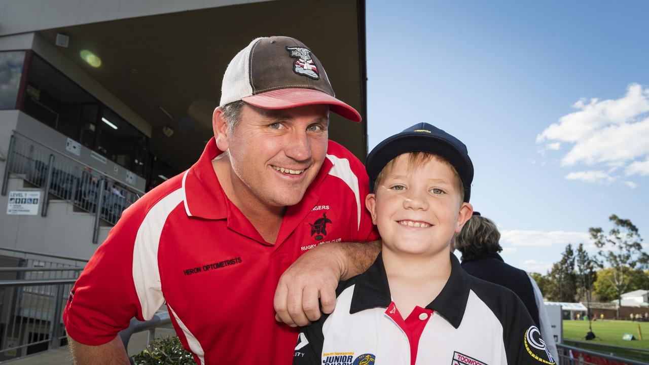 Chris Wicks and son Bailey Wicks back the Toowoomba Rangers. Picture: Kevin Farmer