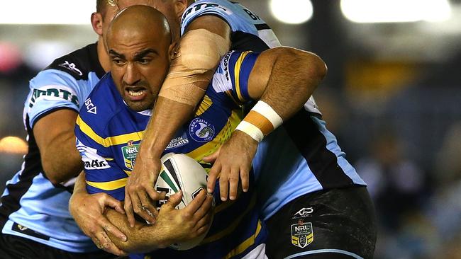 Tim Mannah played against the Sharks with a fractured eye socket.