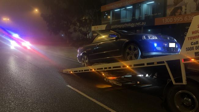 A woman’s car gets impounded after she blew 0.247 when police pulled her over for driving on the wrong side of the road.