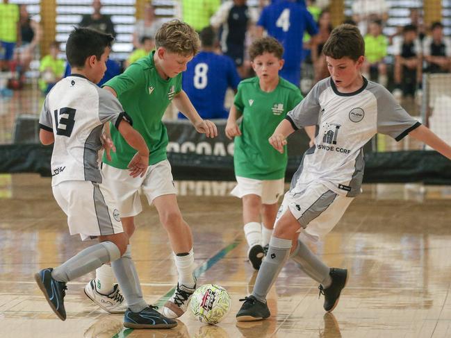 Carina FC V Flow Football Academy at the Gold Coast International Futsal Championships  at Carrara.Picture: Glenn Campbell