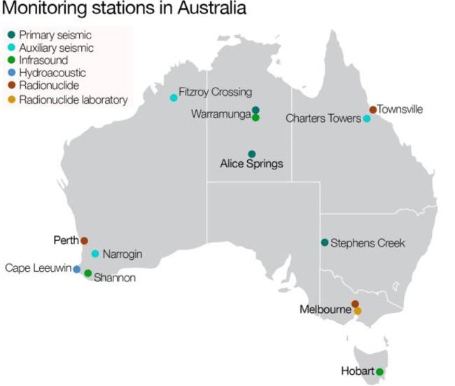 The nuclear monitoring stations in Australia are keeping an eye on Kim Jong-un’s nuclear activity. Picture: Picture: CTBTO/The Conversation, CC BY-ND