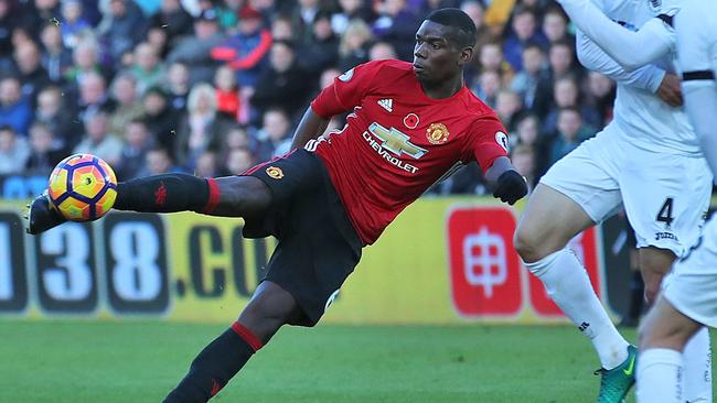 Manchester United's Paul Pogba scores his side's first goal.