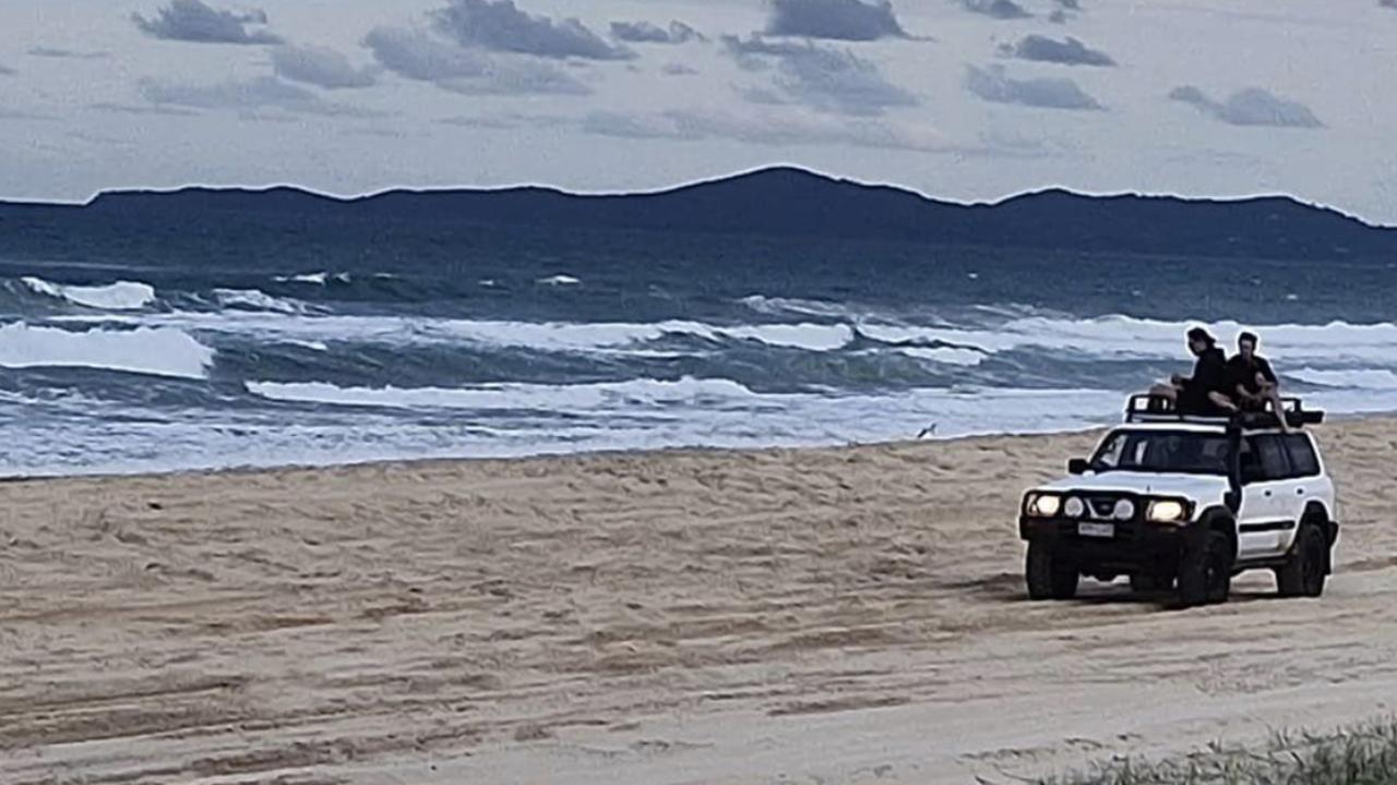 Four wheel drive enthusiasts on Double Island Point have come under fire after riding on the outside of the vehicle.