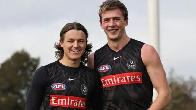 Jack Ginnivan and Anton Tohill will debut for Collingwood on Friday night. Picture: Collingwood FC