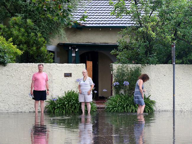 Flooding in Elwood after heavy rains. Picture: Mark Stewart