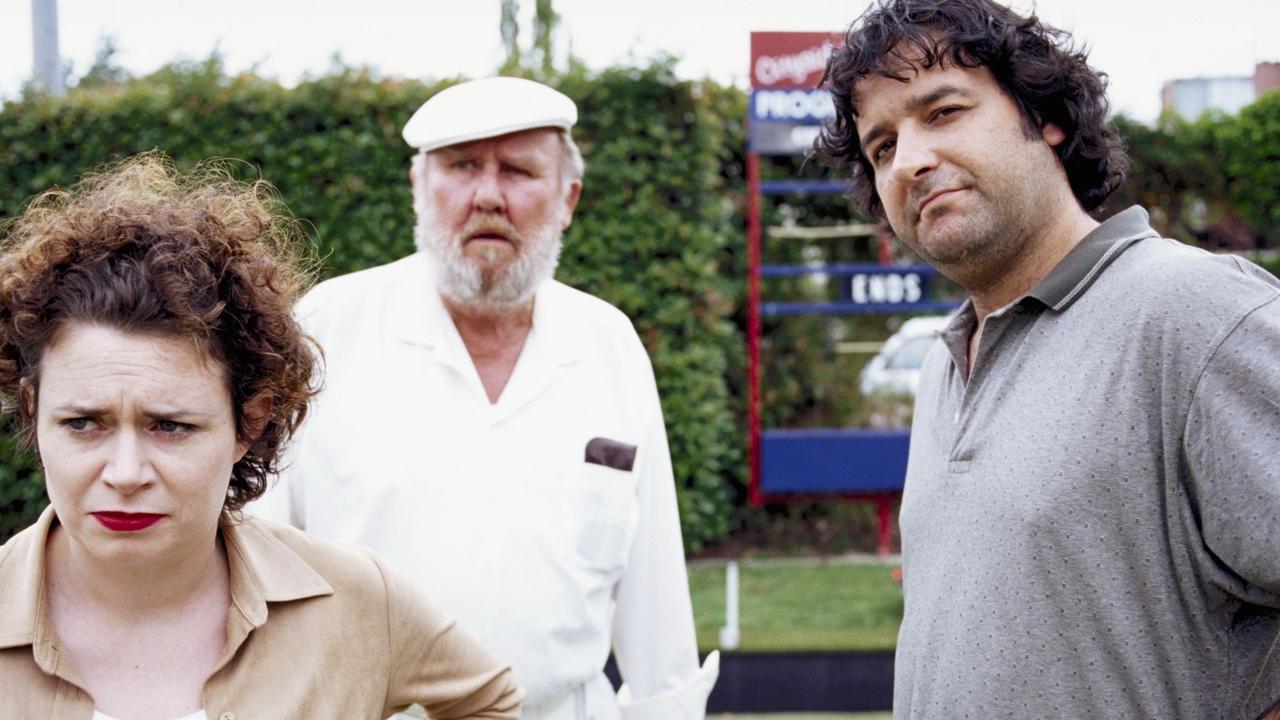 Molloy with Judith Lucy and Bill Hunter in the film, a bona fide box office hit.