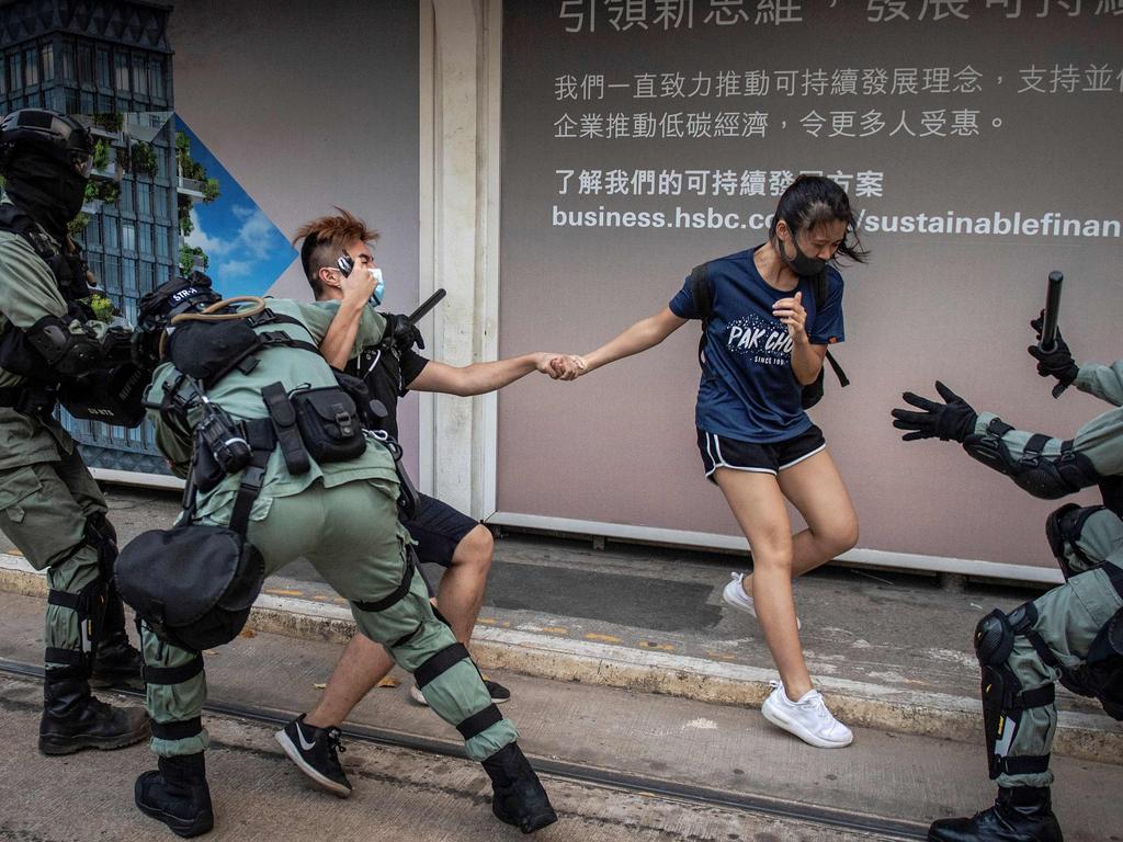 Chinese troops cracked down on pro-democracy protests in Hong Kong. Picture: Nicolas Asfouri/AFP