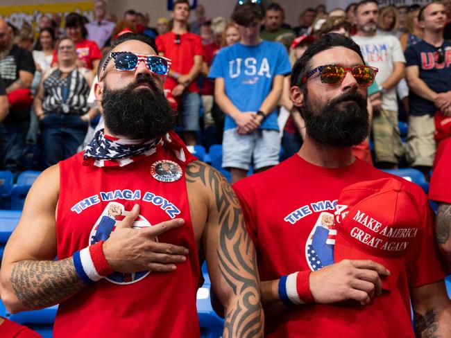 Trump supporters at a campaign rally. Picture: AFP