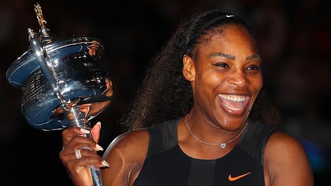 Serena Williams after winning the 2017 Australian Open.