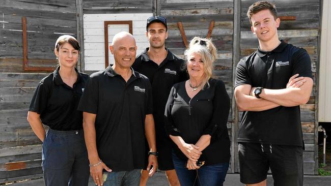 Bayside Transformations - graduates Elizabeth Pinzon, Hoani Heremaia, Josh Spinks and Jacob Wright with CEO Tina Davie. Picture: Alistair Brightman