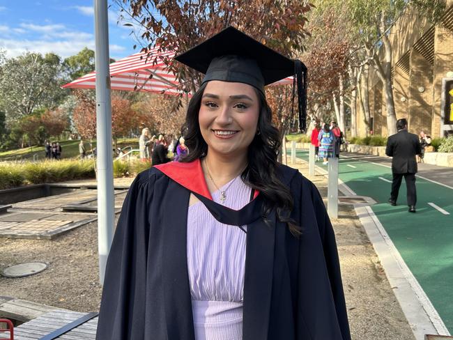 Georgia Triantafillopoulos graduates with a Bachelor of Nursing and Midwifery from La Trobe University on May 14, 2024. Picture: Brittany Busch