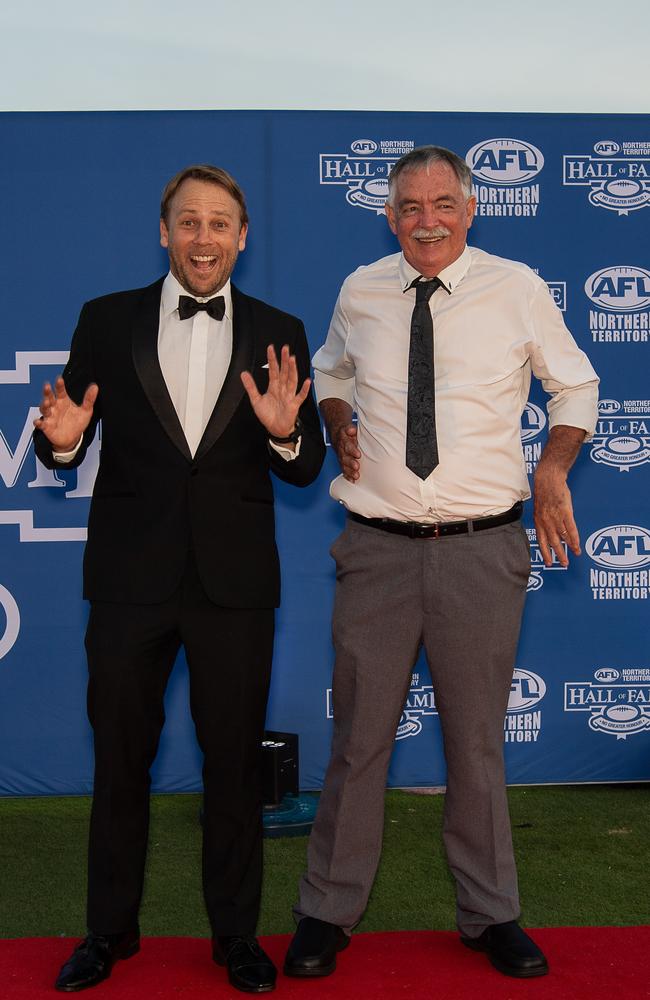 Cassidy Fitzclarence and Michael Barfoot at the 2023 AFLNT Hall of Fame. Picture: Pema Tamang Pakhrin