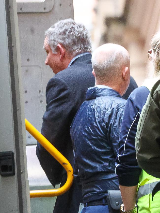 Killer Greg Lynn leaves the Supreme Court after sentencing. Picture: Brendan Beckett