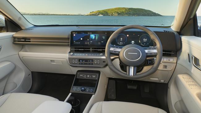 The new Hyundai Kona has a modern-looking cabin.