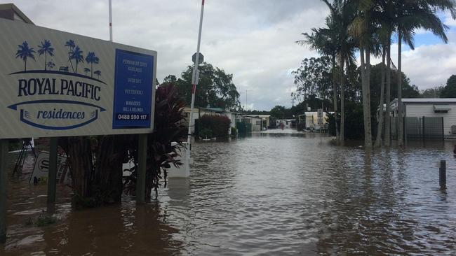 Flood waters rises at Chinderah. Photo: Nicholas McElroy