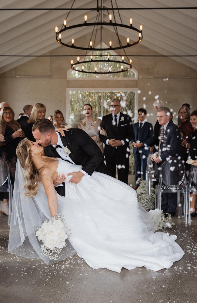 Brittany Worthington and Cody Roberts on their wedding day. Picture: Shae Estella Photo