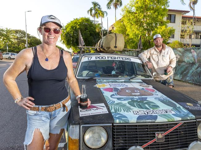 From Jervis Bay, Deb and Ray Weeks travelled 3342kms in a 1978 Volvo which was donated by a friend. Ms Weeks is a bowel cancer survivor. The pair have raised $22,000.