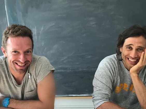 Husband Brad Falchuk and former partner Chris Martin.