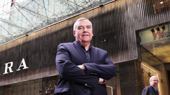 Bernie Brookes at the Pitt St Mall in Sydney. He is a retail expert and a former chief executive of Myer. John Feder/The Australian.