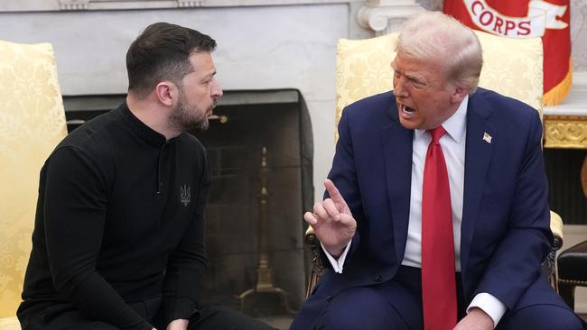 US President Donald Trump and Ukrainian President Volodymyr Zelensky meet in the Oval Office at the White House on February 28. Picture: Andrew Harnik/Getty Images