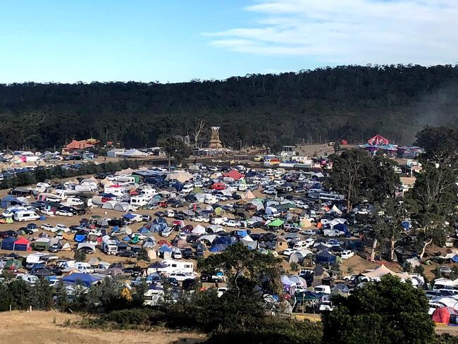 Rainbow Serpent Festival campsite. 