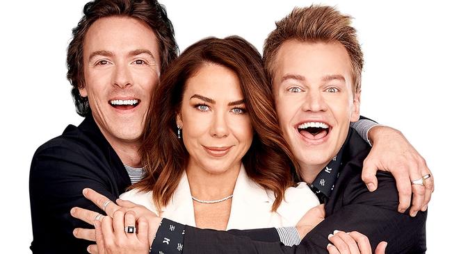 Tim Blackwell, Kate Ritchie and Joel Creasey for the Kate, Tim and Joel Drive Show on Nova radio. Picture: Supplied