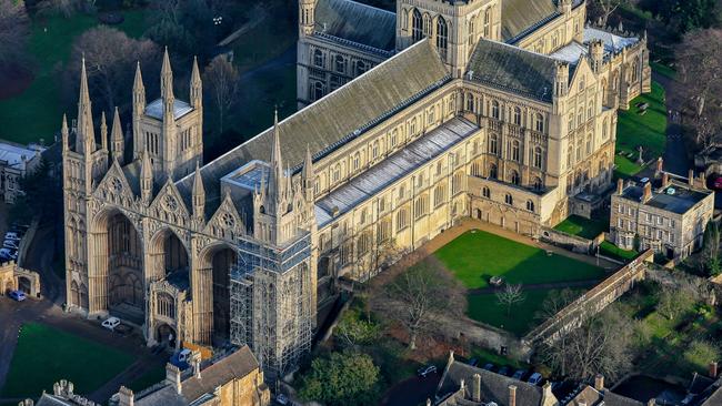 The gothic Peterborough Cathedral in Cambridge, which dates back to AD1118.