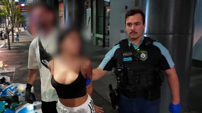 A woman arrested as part of a dial-a-dealer sting. The amount of people facing court for cocaine offences has plummeted. Picture: NewsWire handout