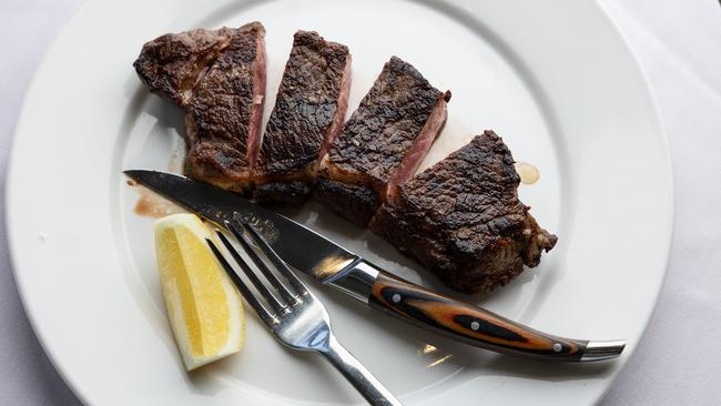 Black Hide Steak and Seafood’s Angus Marble Score 3+ Sirloin 350g. Picture: David Kelly